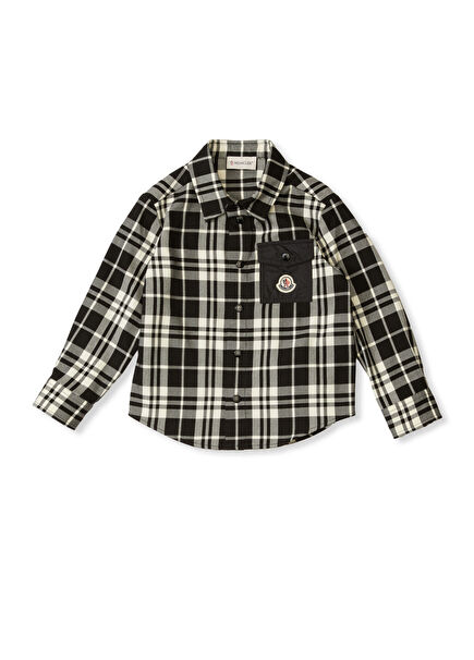 Siyah Ekose Desenli Erkek Çocuk Gömlek