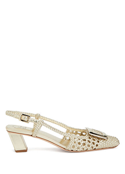 Braided Gold Leather Pump