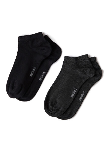 Black Anthracite 2Pcs Men's Bamboo Socks Set