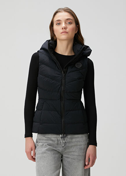 Clair Black Hooded Puffer Vest