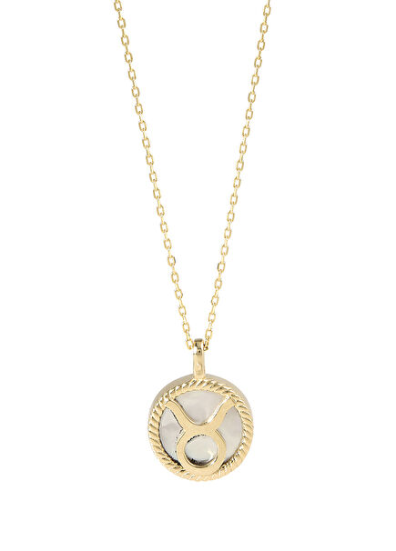 Mother-of-Pearl Taurus 14K Gold Women's Necklace