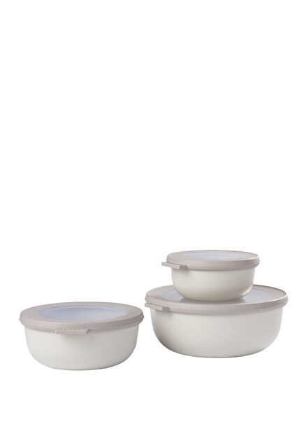 Cirqula Round White 3-piece Storage Container Set