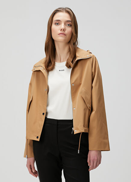 Carbora Camel Hooded Jacket