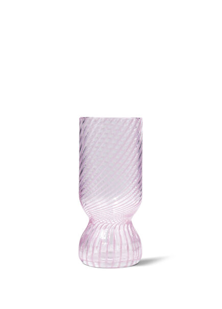 Twisted Pink Crystal Goblet