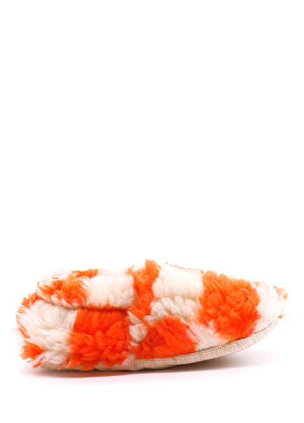 Turuncu Krem Unisex Bebek Peluş Patik