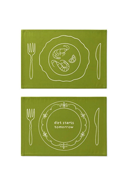 Green 2-Piece Placemat Set