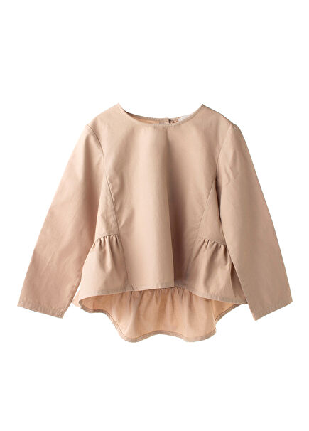 Cream Ruffle Detailed Children's Shirt