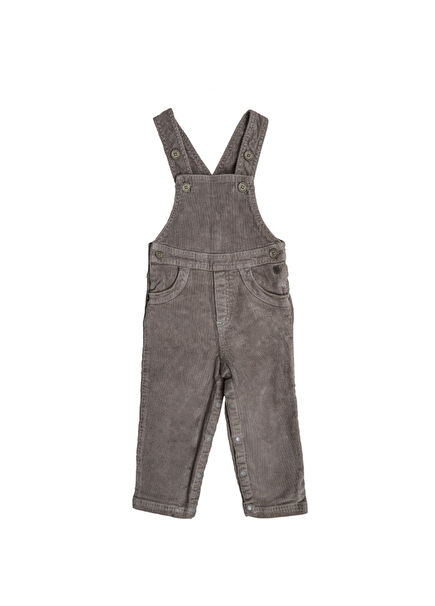 Grey Velvet Strap Baby Boy Salopet