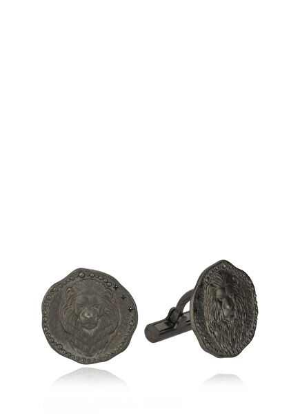 Leo Oxidized 925 Sterling Silver Cufflink