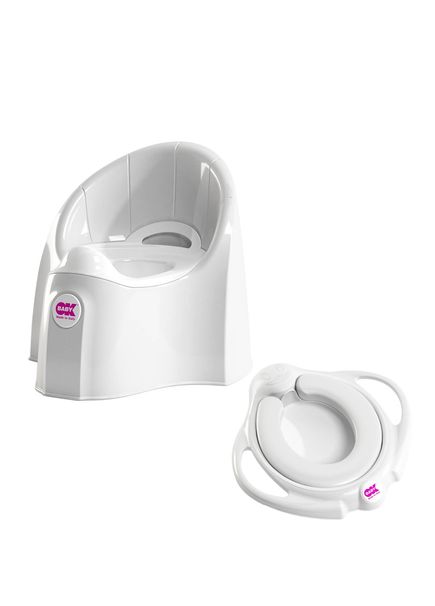 Kırık Beyaz Pinguo Soft Klozet Adaptörü + Pasha Eğitici Koltuk Oturak Bebek Banyo Seti  
