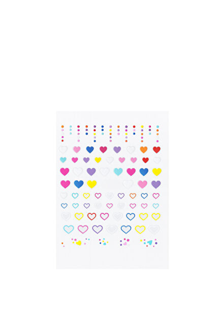 Hearts Kız Çocuk Yüz ve Tırnak Stickerı