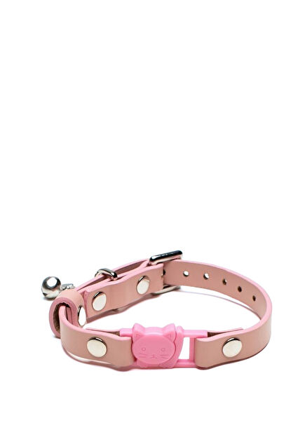 Pink Leather Cat Collar