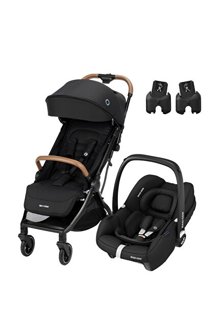 Eva-Cabriofix I-Size Black Self-Folding Compact Stroller