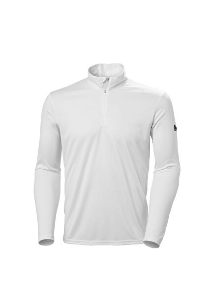 HH Tech 2.0 White Yarım Fermuarlı UV Korumalı Uzun Kollu Erkek Spor T-shirt