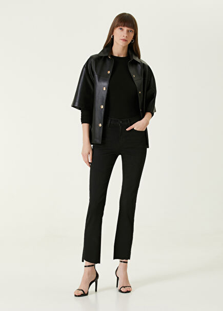 Le High Straight Black Jeans