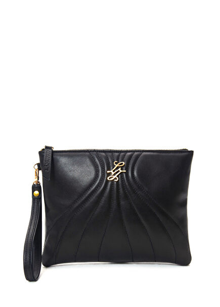 Hena Black Leather Women's Hand Portfolio