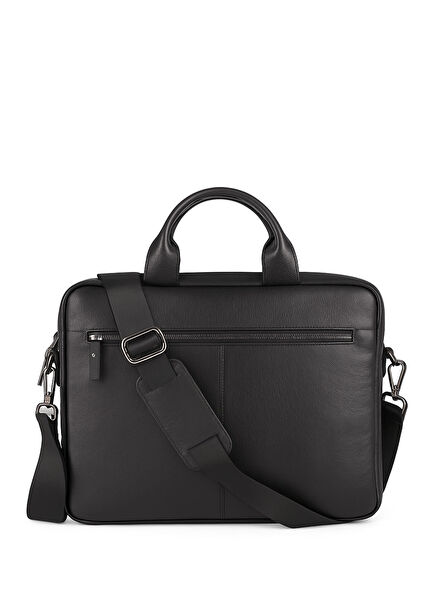 Urban Shield 16" Black Leather Women's Macbook Laptop Bag