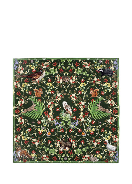 World's Celebration 100% Silk Scarf 90x90 cm