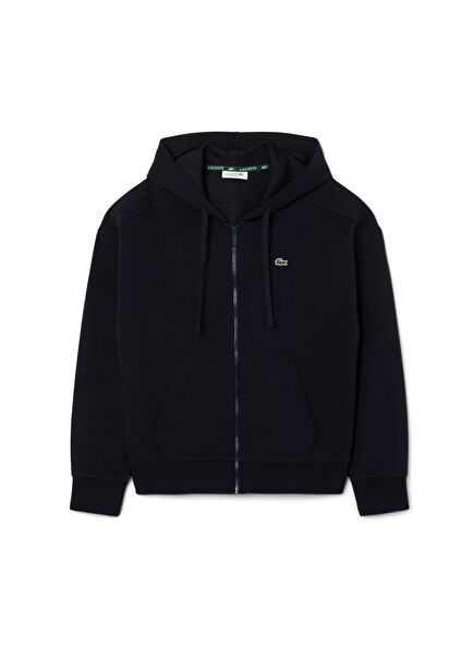 Lacivert Fermuarlı Regular Fit Kadın Sweatshirt