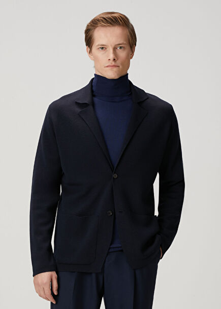 Autry Lacivert Yün Triko Ceket