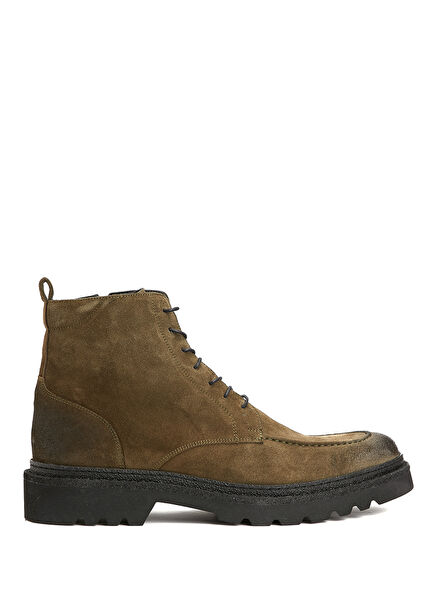 Khaki Men's Suede Boots