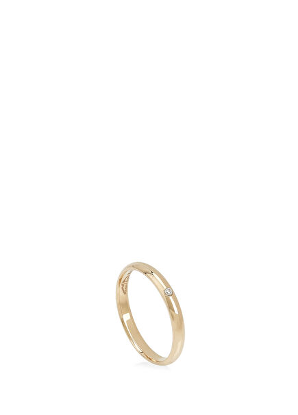 Custom Made 14 Karat Stone Detailed Gold Wedding Band