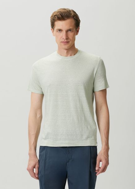 Su Yeşili Keten T-shirt