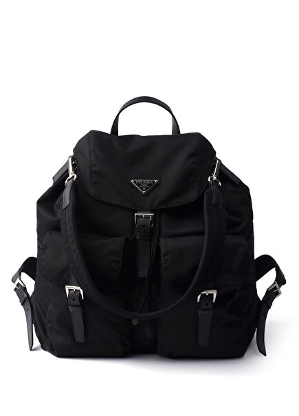 Siyah Re-Nylon Kadın Sırt Çantası