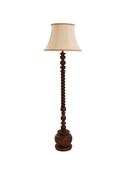 Comfy Brown Wood Floor Lamp