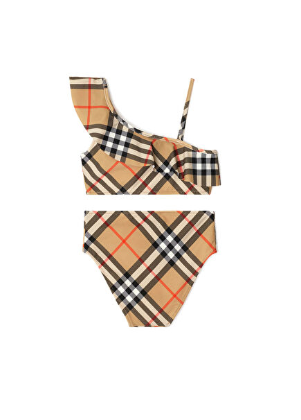 Asla Bej Kız Çocuk Bikini Takımı