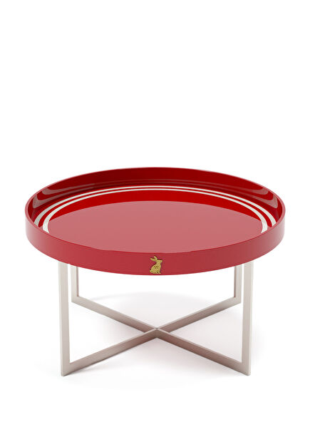 Red and White Lacquered Coffee Table