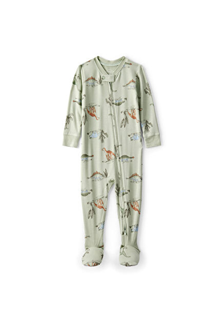 Green Long Sleeve Baby Boy Booties Sleeping Bag