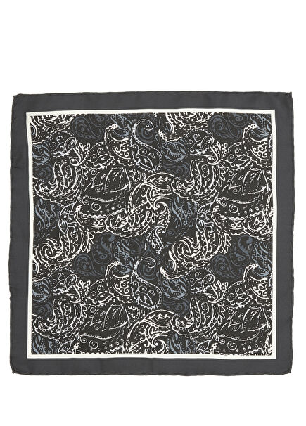 Black Wool Pocket Square