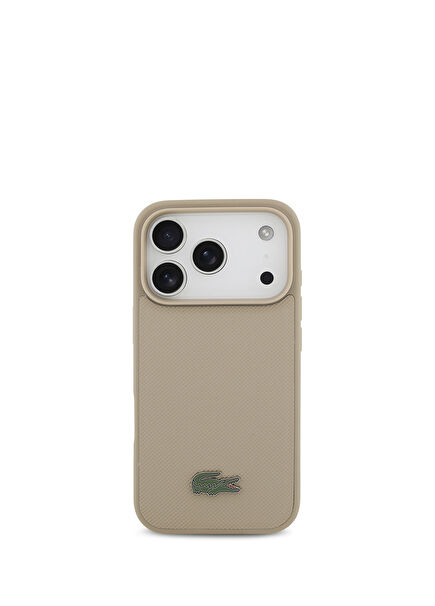 iPhone 17 Pro Pike Desenli Metal Logolu Kartlıklı Magsafe Uyumlu Telefon Kılıfı