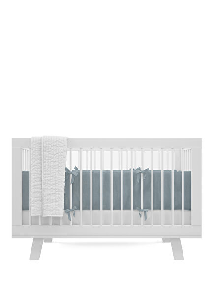 Teal Bumper Indigo Cotton Cradle Side Protection 60 x 120 cm