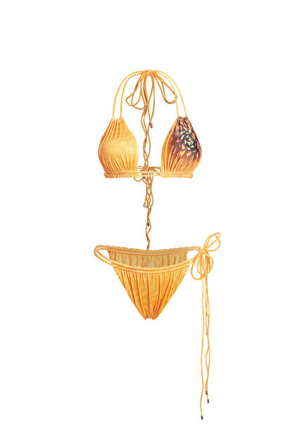 Queen of Flowers Mango Yellow Triangle Bikini
