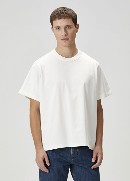 White Plaid Print Detailed T-Shirt