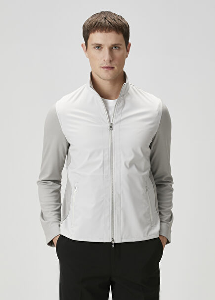 Relaxed Fit Stone Wool Jacket