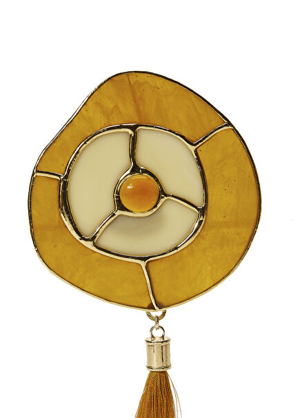 Evil Eye Mustard Glass Object