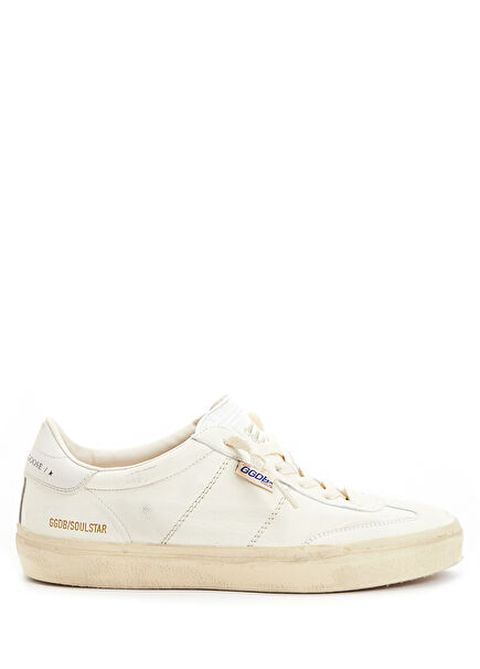 White Logo Women's Leather Sneaker
