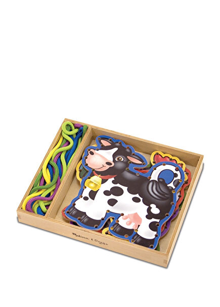 Wooden Farm Animals Lacing Panel