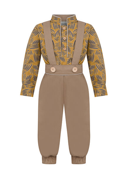 Bohoney Hardal Erkek Çocuk Askılı Pantolon Gömlek Takım