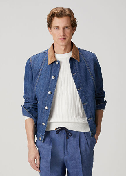 Dark Blue Denim Coat