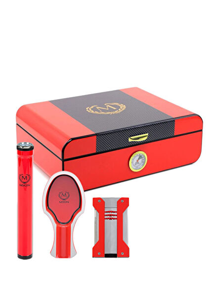 Red Cigar and Accessory Set