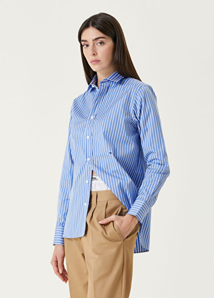 Mavi Çizgili Klasik Gömlek