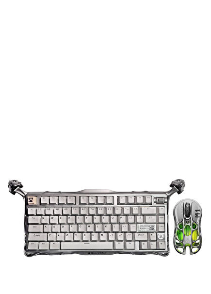 GravaStar Mercury Gri K1 Pro+M1 Pro Kablosuz Rgb Işıklı Mekanik Q Gaming Klavye ve Optik Mouse Seti