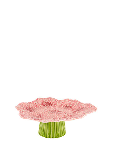 Maria Flor Green Pink Ceramic Cake Stand