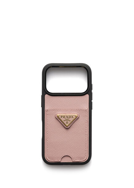 iPhone 17 Pro Pink Saffiano Leather Phone Case