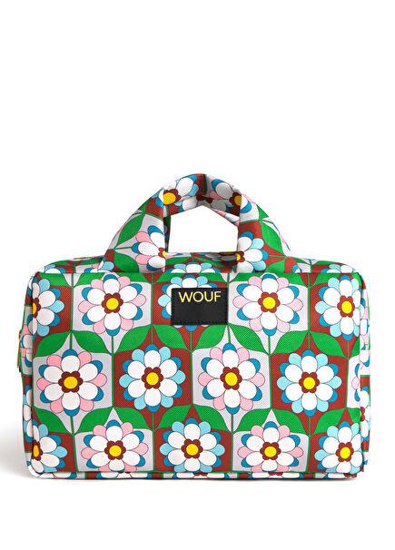 Kaleido Renkli Baskılı Kadın Makyaj Çantası 29 x 18 cm