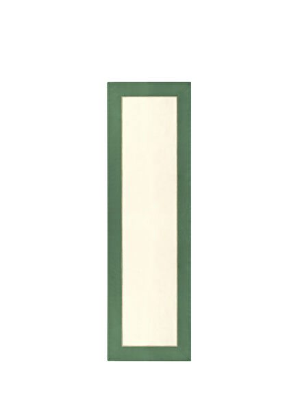 Forest Charm Yeşil ve Bej Kumaş Üzerine Altın Renk İşlemeli Runner 150 x 50 cm